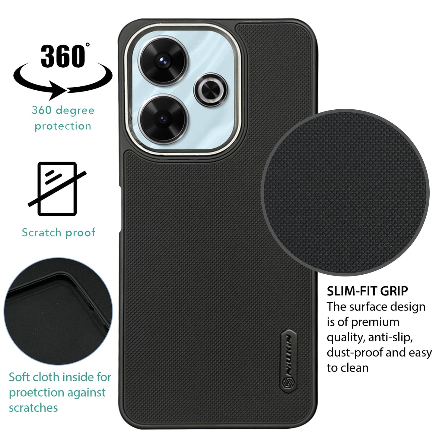 NIUKIN Super Frosted Dotted Case with Camera Ring for Xiaomi Mi 13 5G