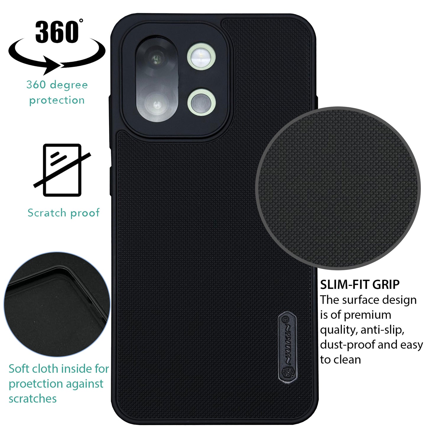 NIUKIN Super Frosted Dotted Case for Oneplus 13s