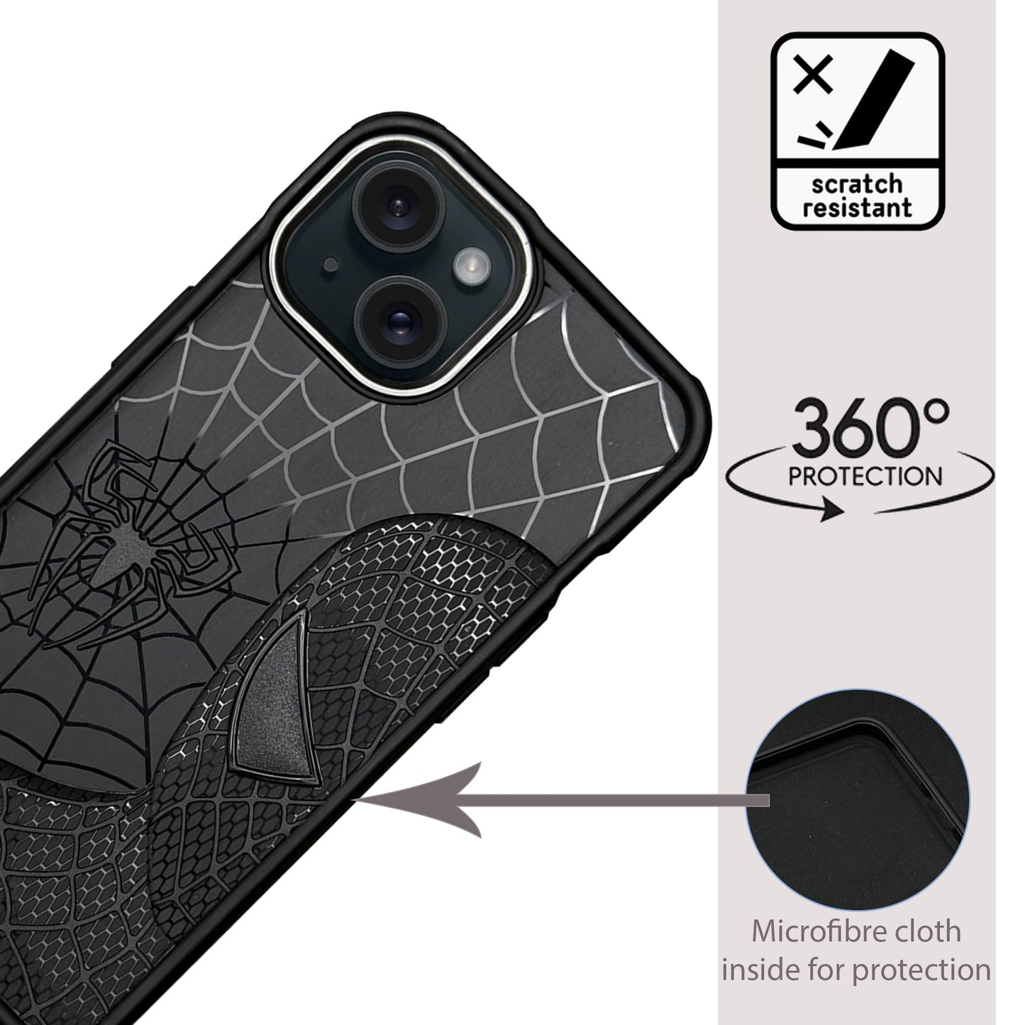 Sp Superhero Web Case with Metallic Camera Ring for iPhone 14