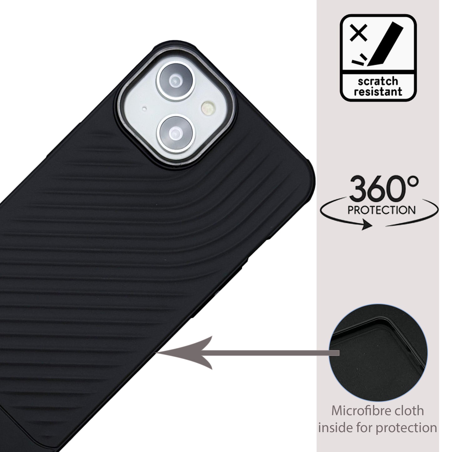 Ripple Wave Case with Metallic Camera Ring for iPhone 14
