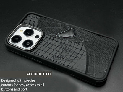 Sp Superhero Web Case with Metallic Camera Ring for iPhone 15 Pro Max