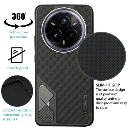 NIUKIN Fancy Super Frosted Dotted Case with Camera Ring for Realme 14 Pro Plus