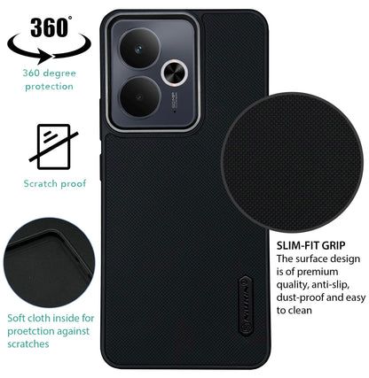 NIUKIN Super Frosted Dotted Case with Camera Ring for Realme 14T