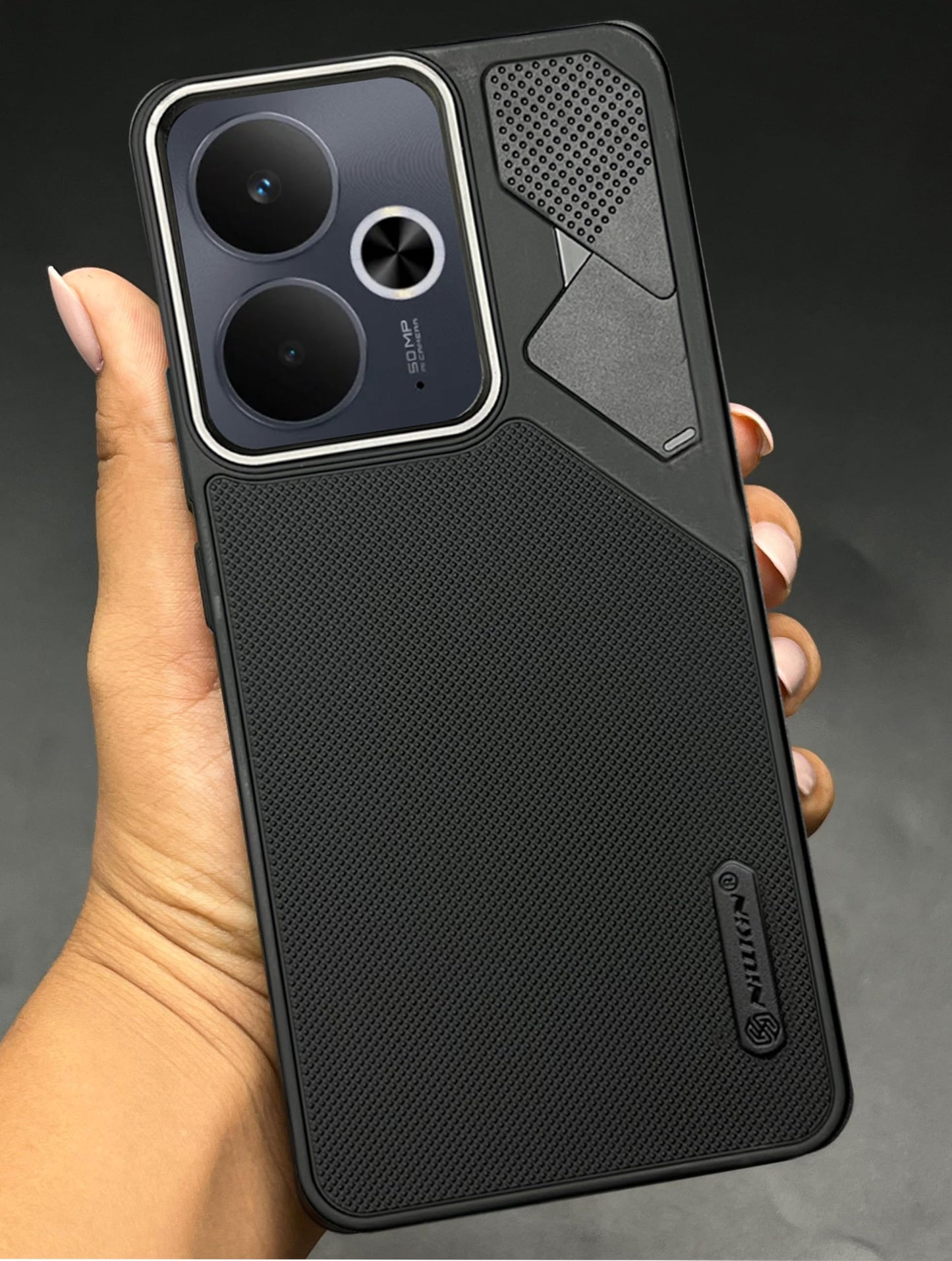 NIUKIN Fancy Super Frosted Dotted Case with Camera Ring for Realme 14T