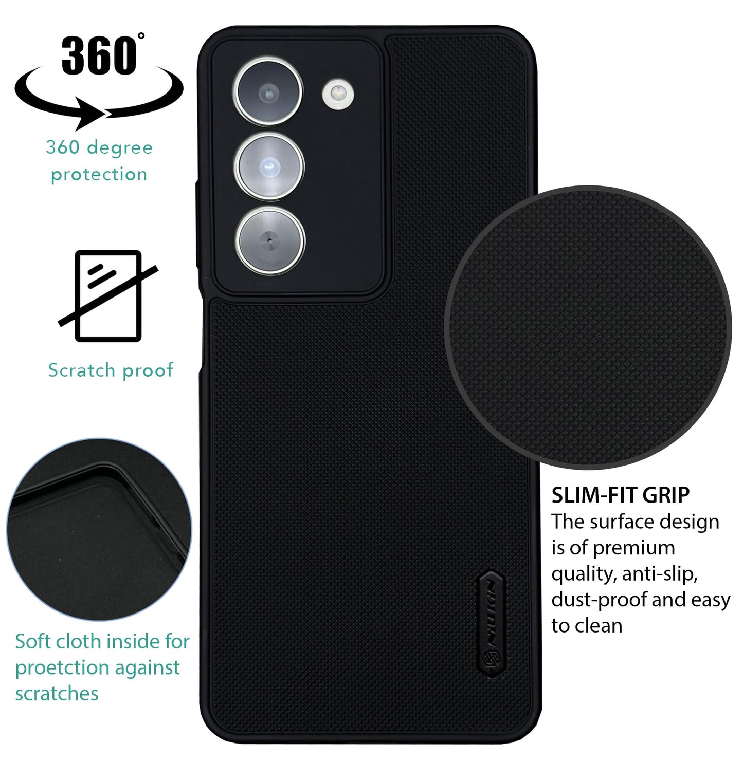 NIUKIN Super Frosted Dotted Case for Realme 14x