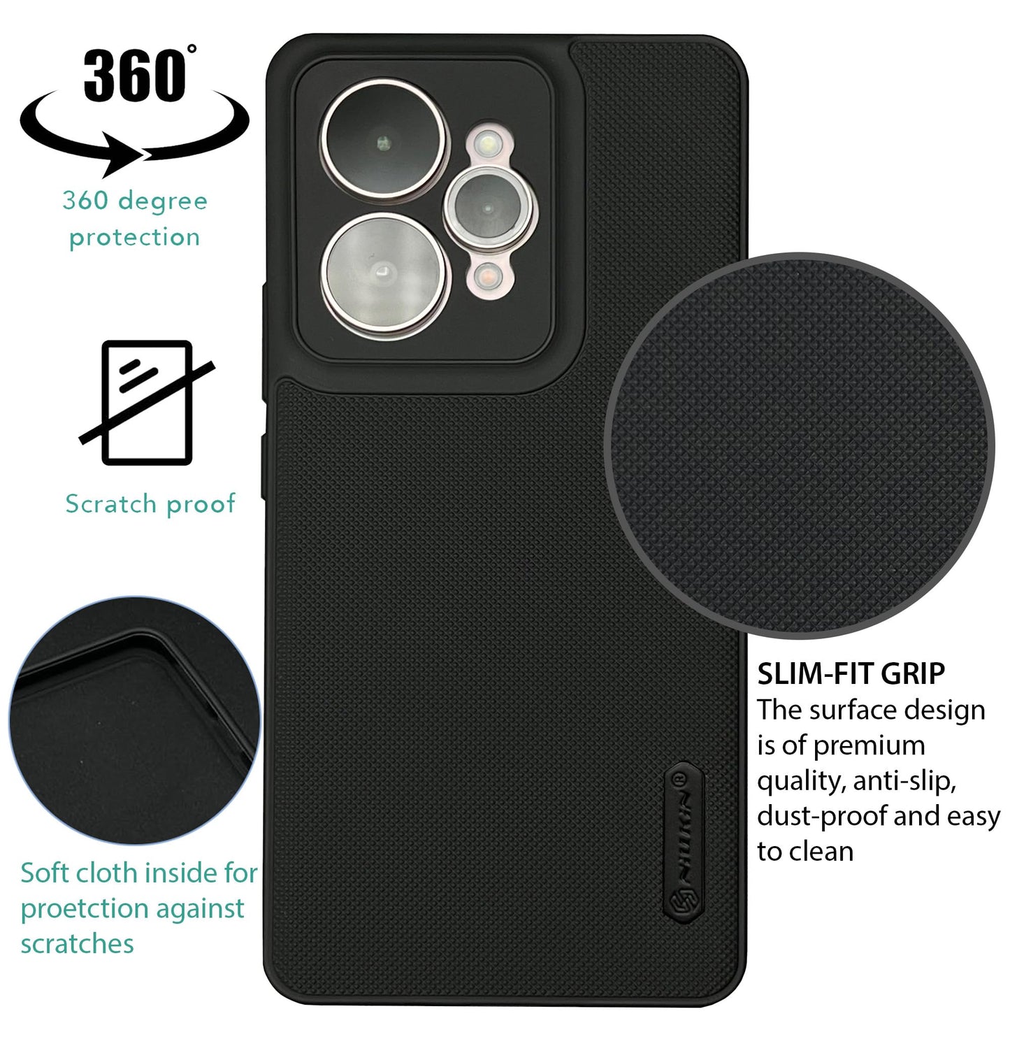 NIUKIN Super Frosted Dotted Case for Realme 15