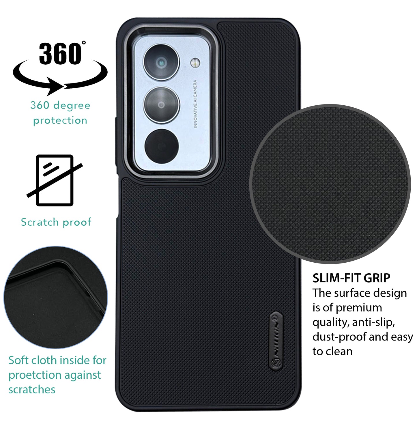 NIUKIN Super Frosted Dotted Case with Camera Ring for Xiaomi Mi 15 5G