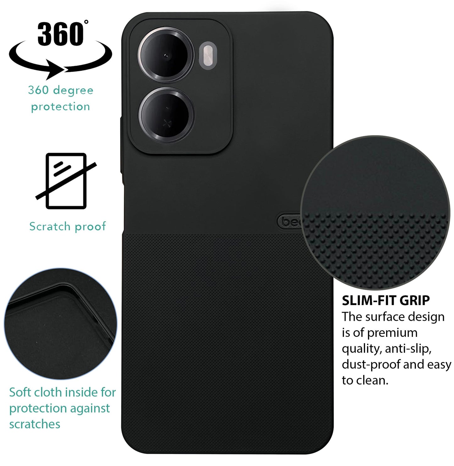 BEOTS Rugged back case with Camera Ring for Xiaomi Redmi 15A