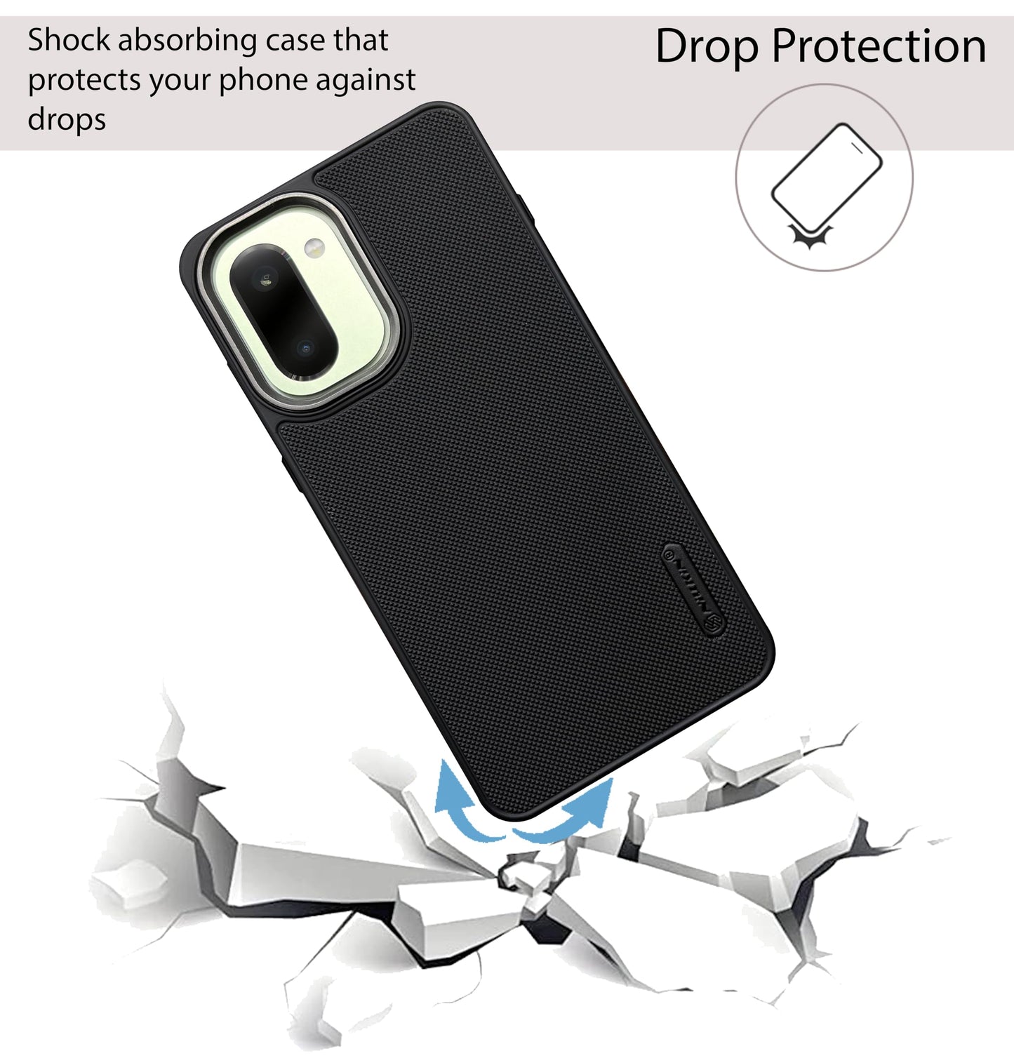 NIUKIN Super Frosted Dotted Case with Camera Ring for Oneplus 15R