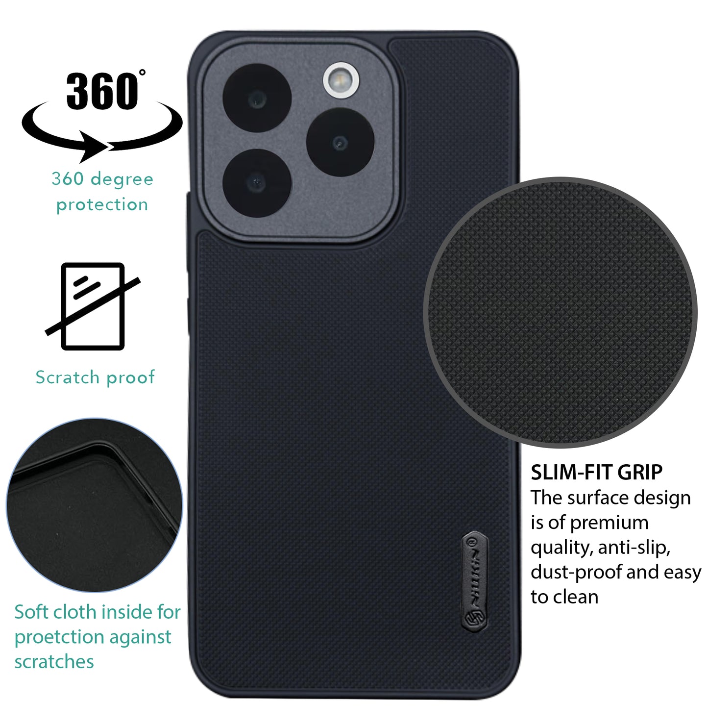 NIUKIN Super Frosted Dotted Case for Realme 15T
