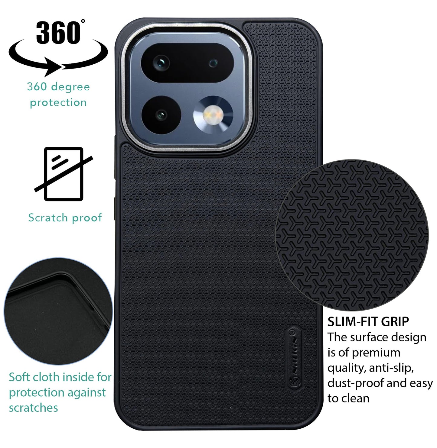 Niukin Grip Guard Back Case with Camera Ring for Realme 16 Pro