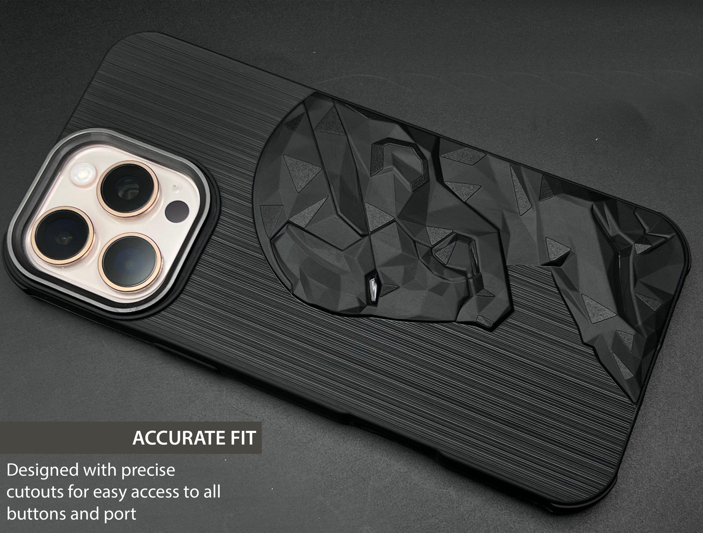 IR Superhero Side Face Prism Case with Metallic Camera Ring for iPhone 16 Pro Max