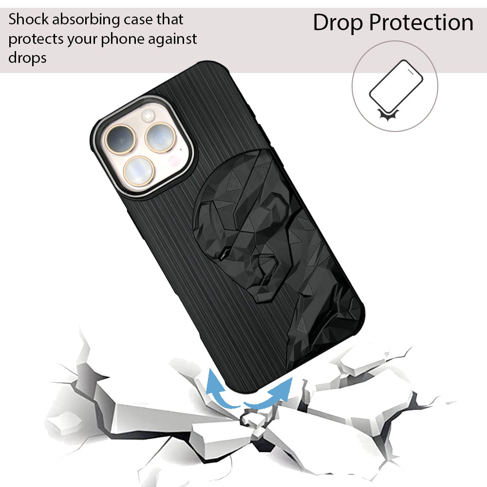 IR Superhero Side Face Prism Case with Metallic Camera Ring for iPhone 16 Pro Max
