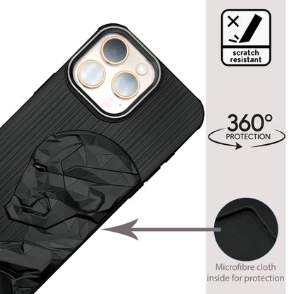 IR Superhero Side Face Prism Case with Metallic Camera Ring for iPhone 16 Pro Max
