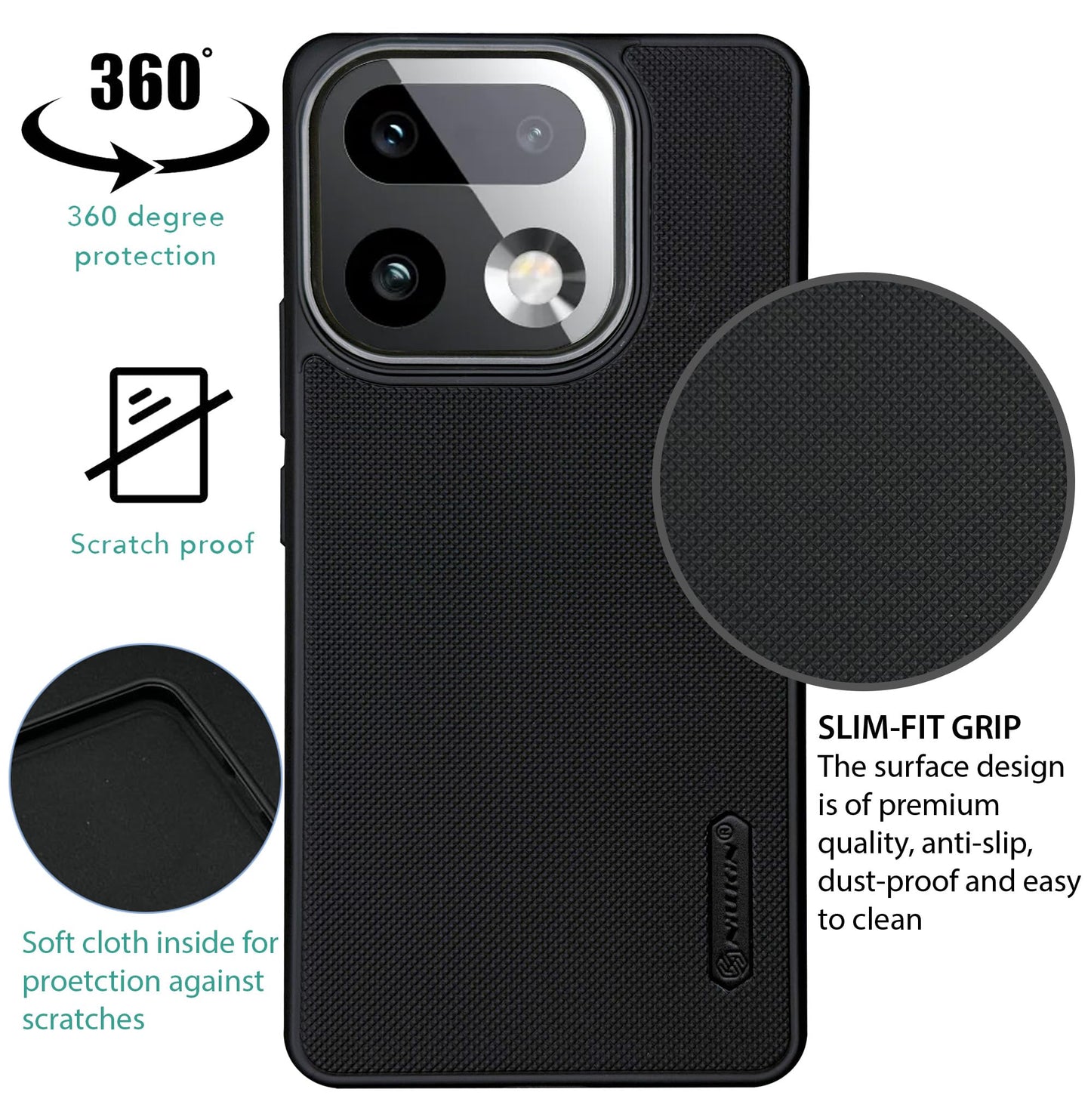 NIUKIN Super Frosted Dotted Case with Camera Ring for Realme 16 Pro Plus