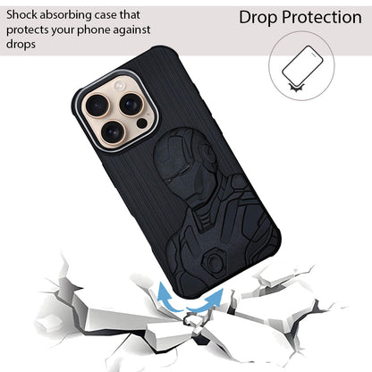 IR Superhero Armor Case with Mettalic Camera ring for iPhone 16 Pro