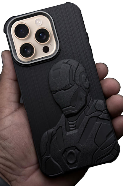 IR Superhero Armor Case with Mettalic Camera ring for iPhone 16 Pro