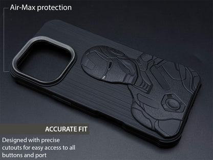 IR Superhero Armor Case with Mettalic Camera ring for iPhone 16 Pro