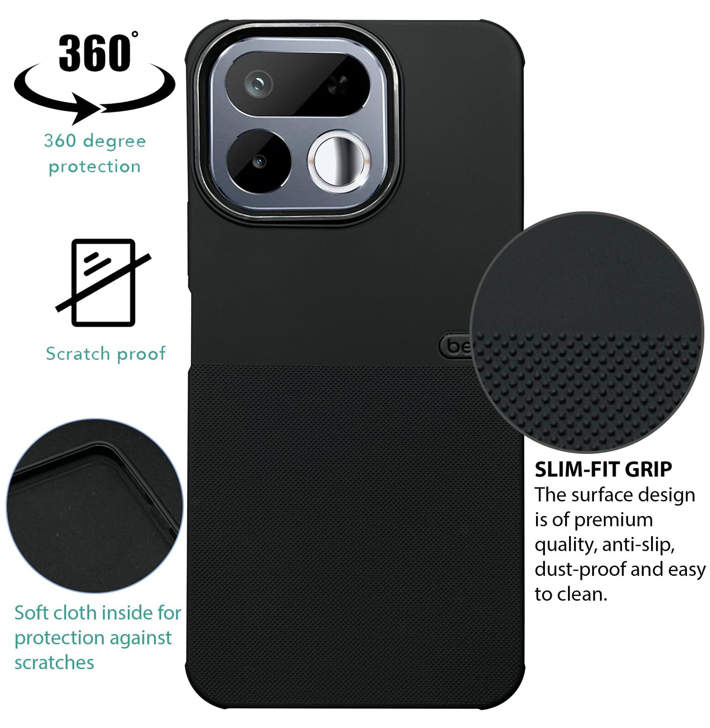 BEOTS Rugged back case with Camera Ring for Realme 16T