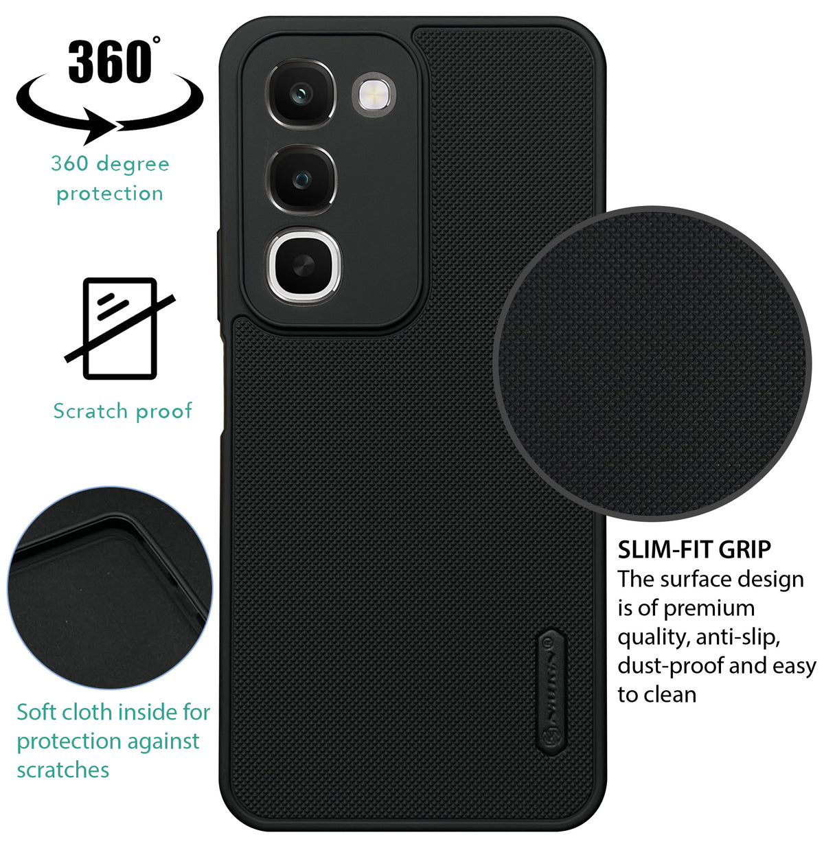 NIUKIN Super Frosted Dotted Case for Realme 16x 5G