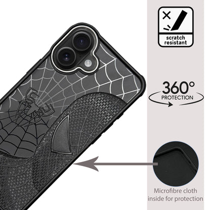 Sp Superhero Web Case with Metallic Camera Ring for iPhone 16