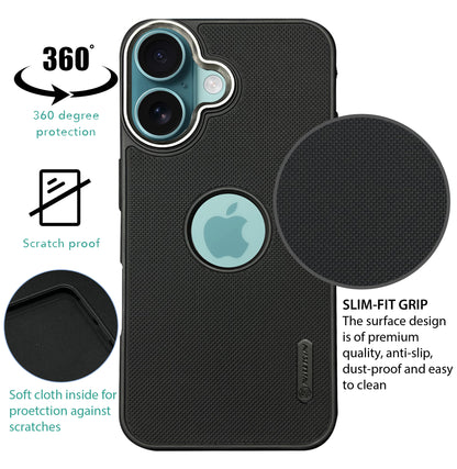 NIUKIN Super Frosted Dotted Case with Camera Ring for iPhone 16