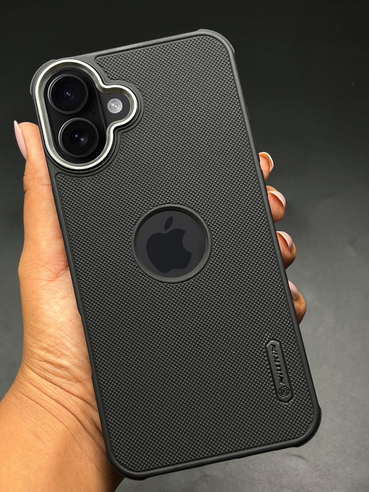 NIUKIN Super Frosted Dotted Case with Camera Ring for iPhone 16 Plus