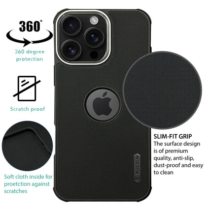 NIUKIN Super Frosted Dotted Case with Camera Ring for iPhone 16 Pro Max