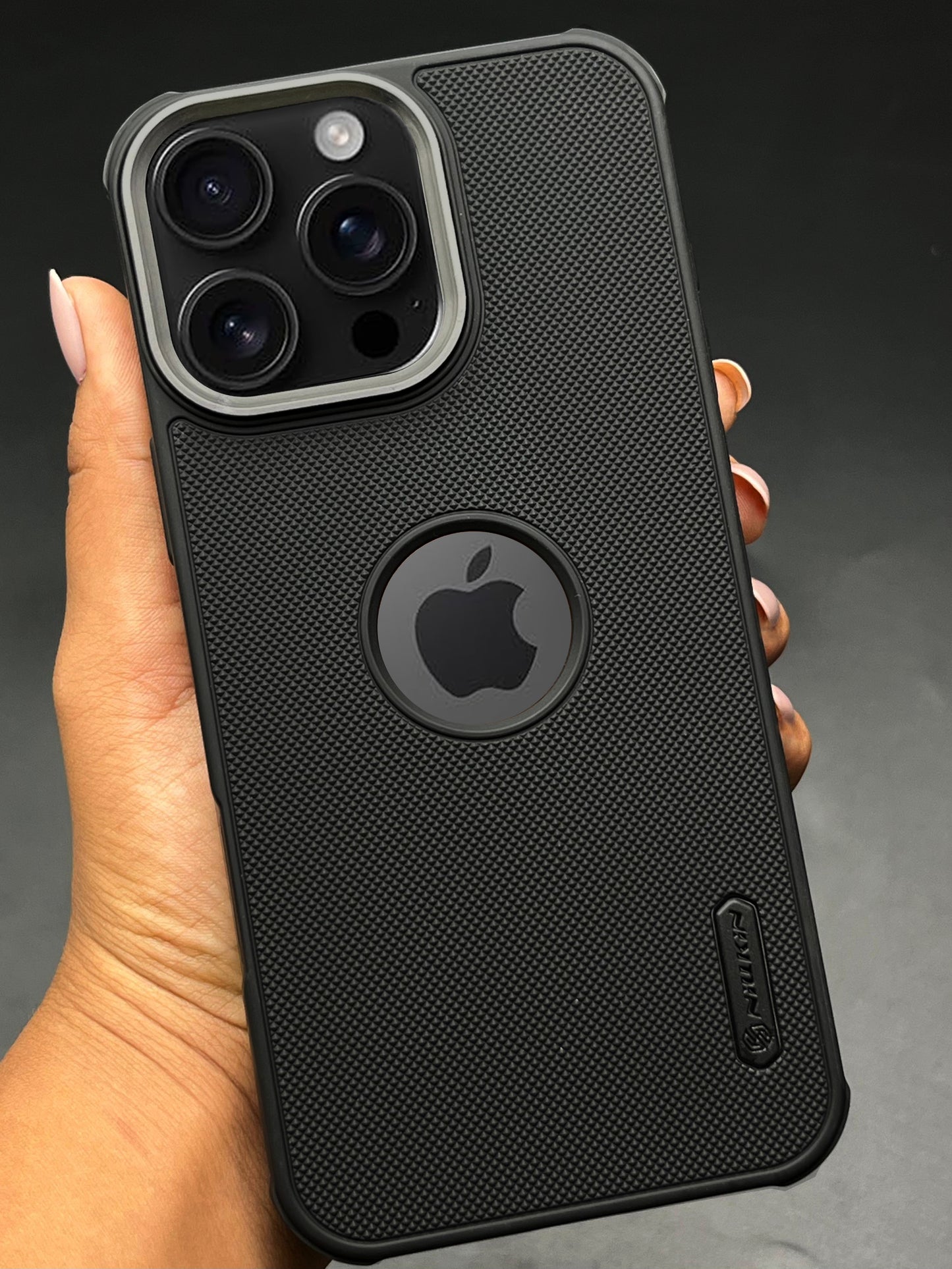 NIUKIN Super Frosted Dotted Case with Camera Ring for iPhone 16 Pro Max