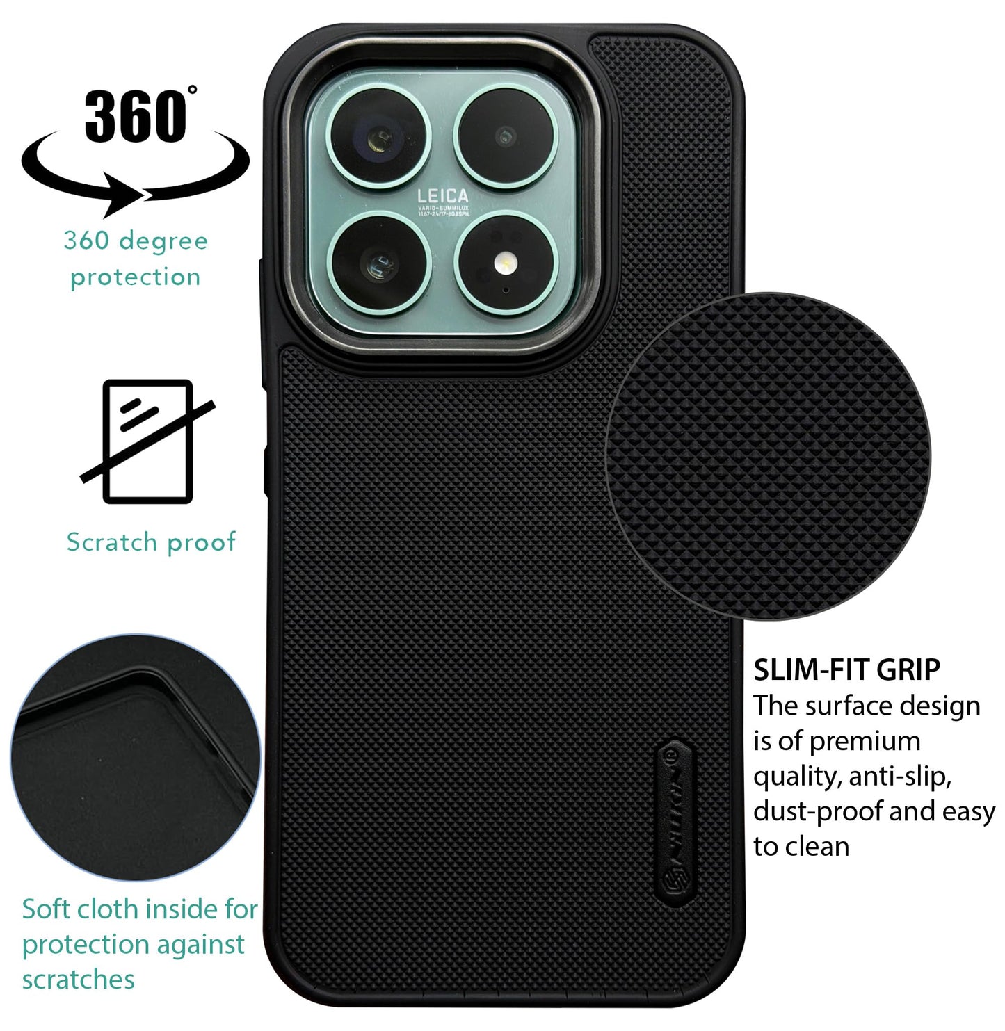 NIUKIN Super Frosted Dotted Case with Camera Ring for Xiaomi 17