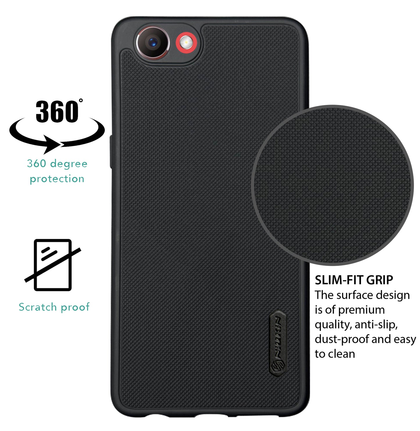 NIUKIN Super Frosted Dotted Case for Realme 1