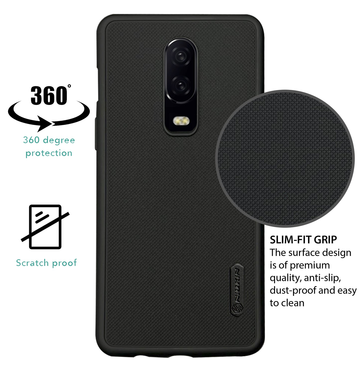 NIUKIN Super Frosted Dotted Case for Oneplus 6