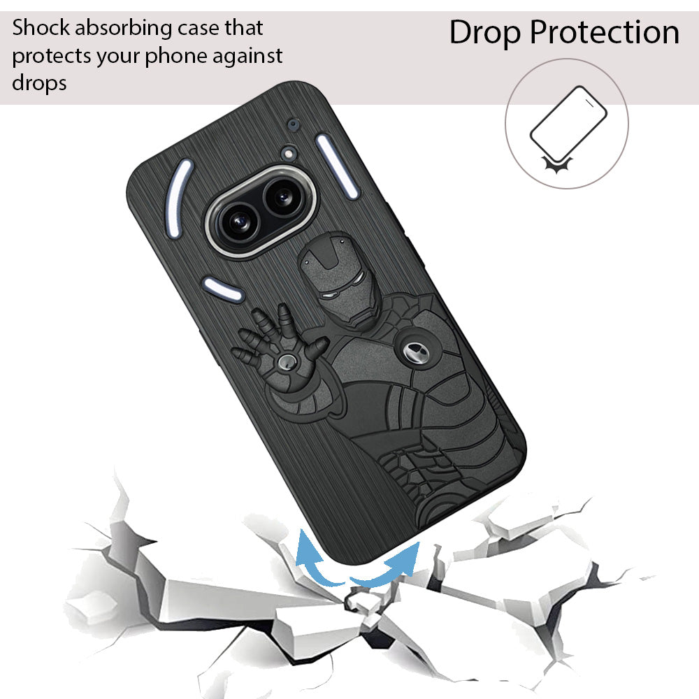 IR Superhero Action Case with Metallic Camera Ring for Nothing Phone 2A