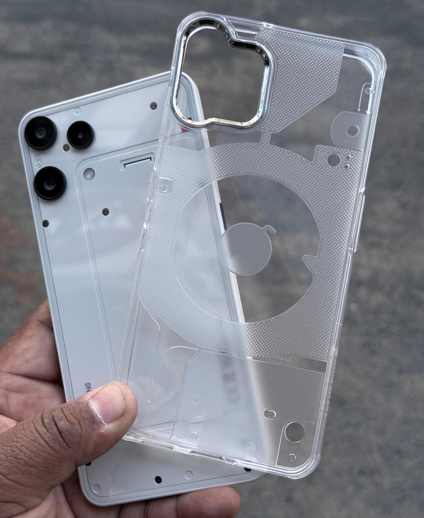 Transparent Cyber Design Case for Nothing Phone 3A Lite