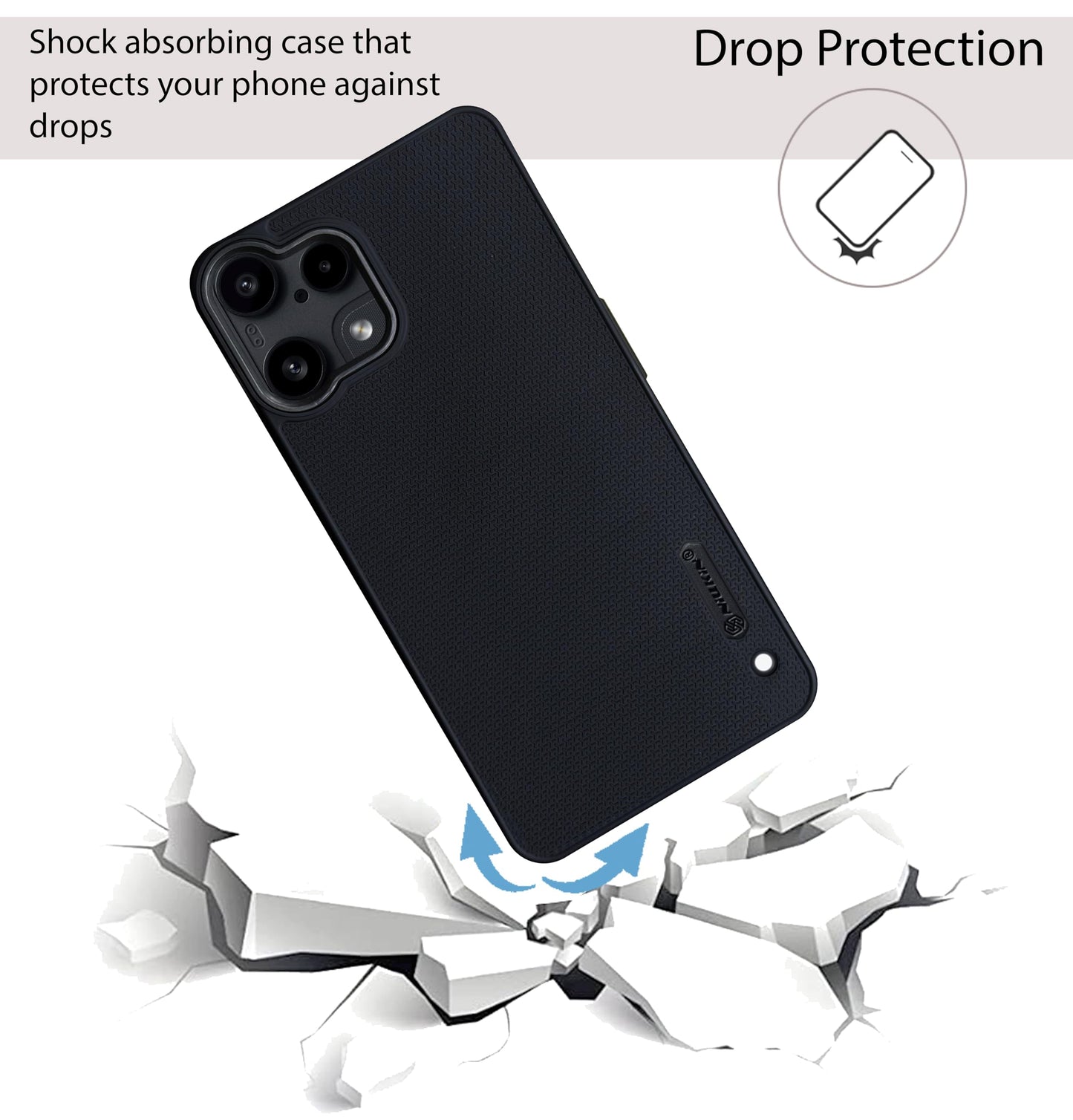 Niukin Grip Guard Back Case with Camera Ring for Nothing Phone 3a Lite