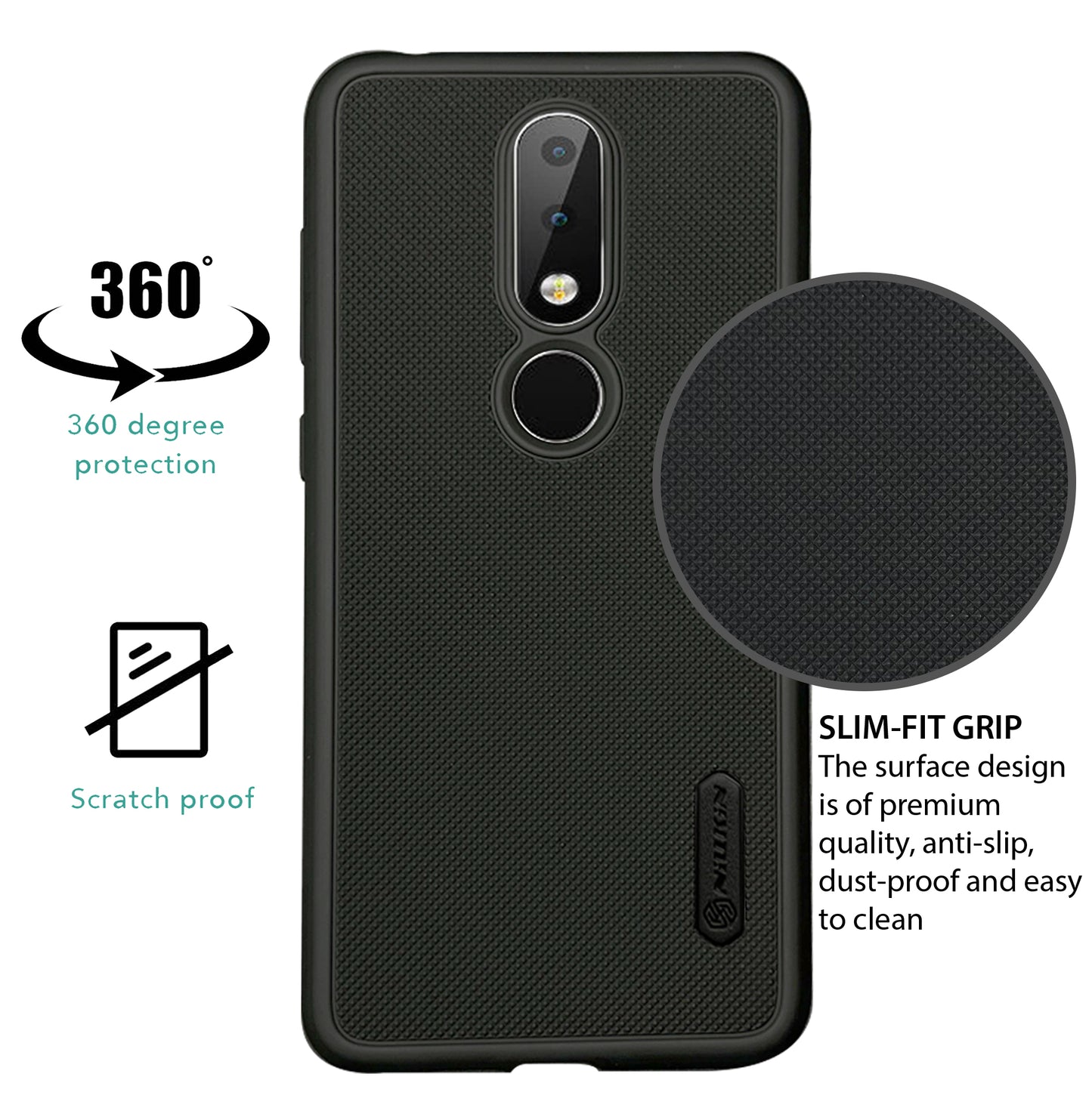 NIUKIN Super Frosted Dotted Case for Nokia 6.1 Plus