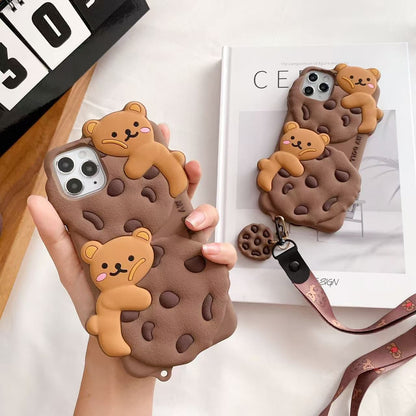Cookie Bear Case with Cookie Keychain for iPhone 16 Pro Max