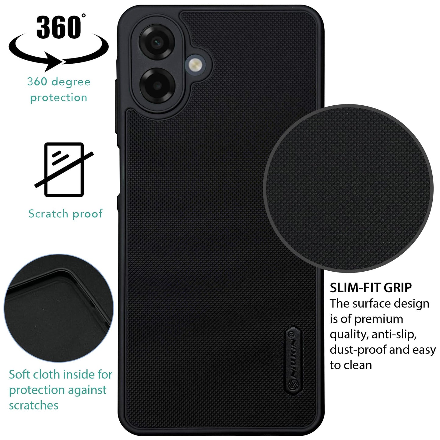 NIUKIN Super Frosted Dotted Case for Samsung A07 5G