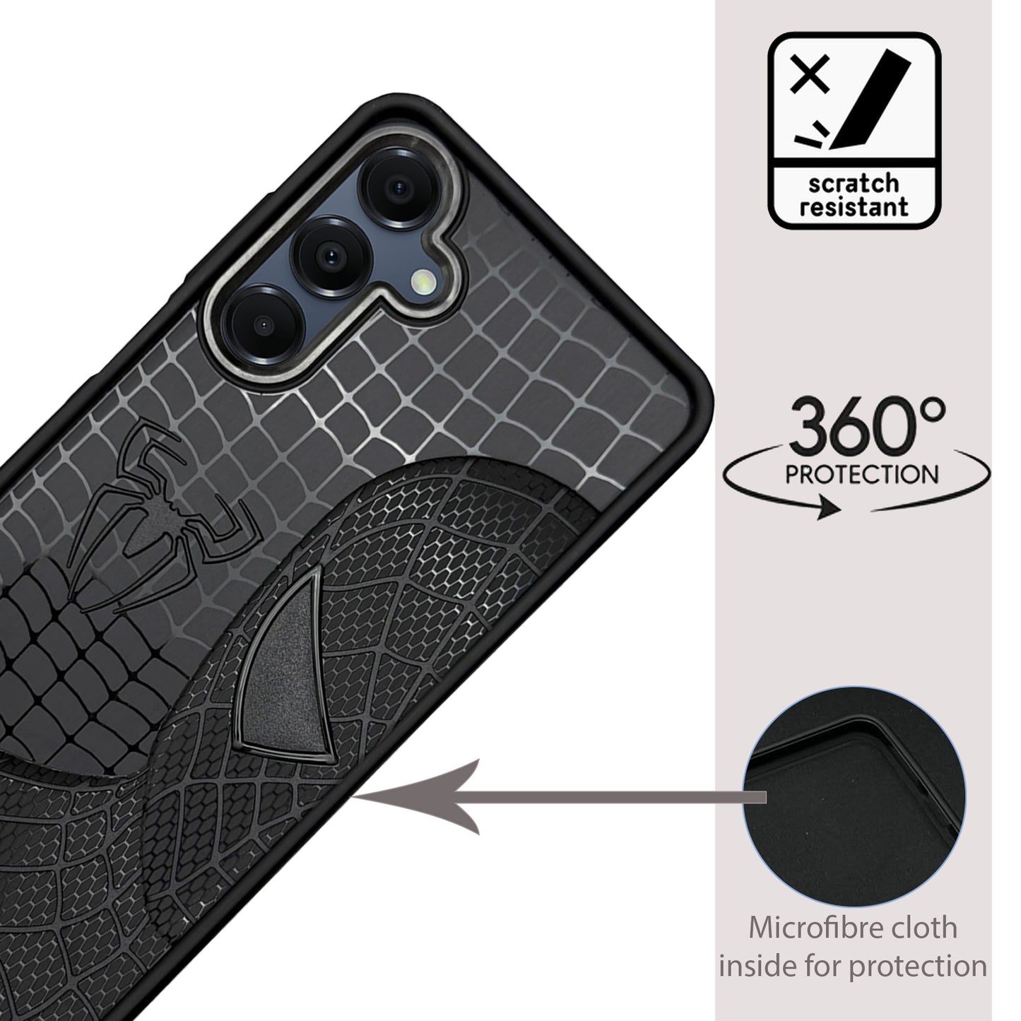Sp Superhero Web Case with Metallic Camera Ring for Samsung A16(5G)