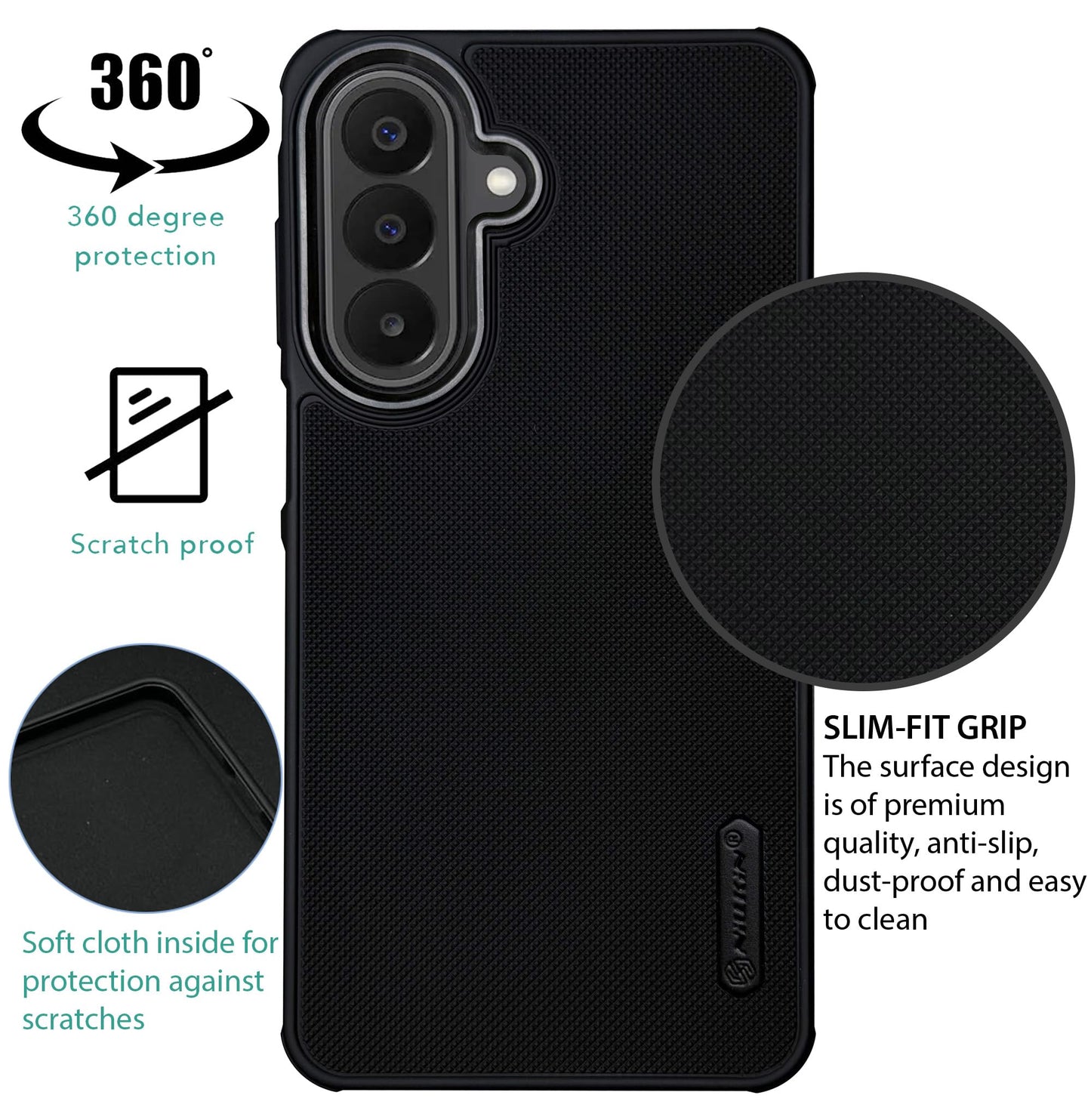 NIUKIN Super Frosted Dotted Case with Camera Ring for Samsung Galaxy A27