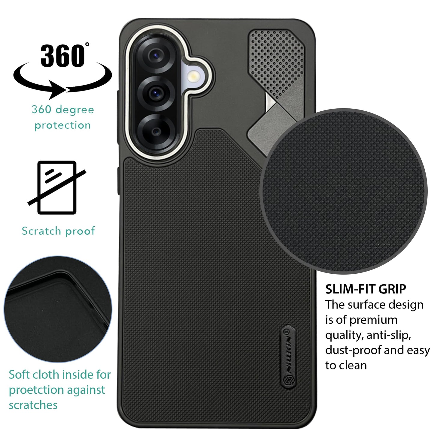 NIUKIN Fancy Super Frosted Dotted Case with Camera Ring for Samsung Galaxy A36