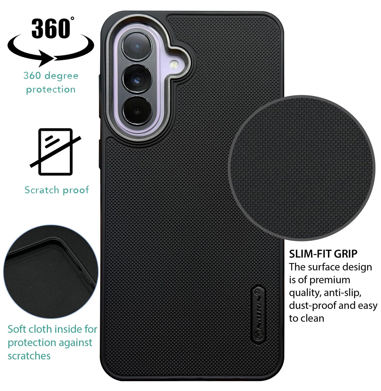NIUKIN Super Frosted Dotted Case with Camera Ring for Samsung A37