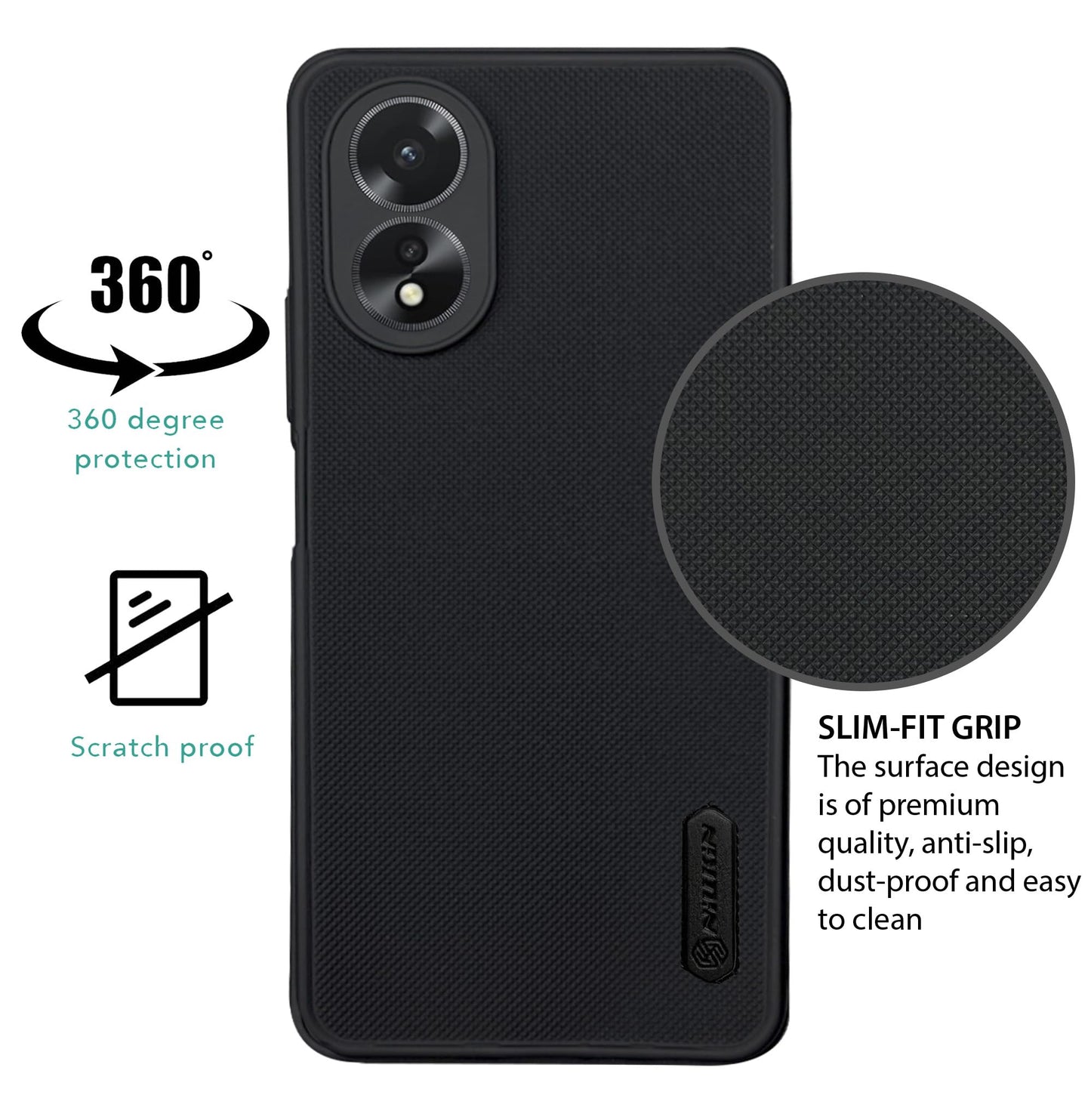 NIUKIN Super Frosted Dotted Case for Oppo A18 4G