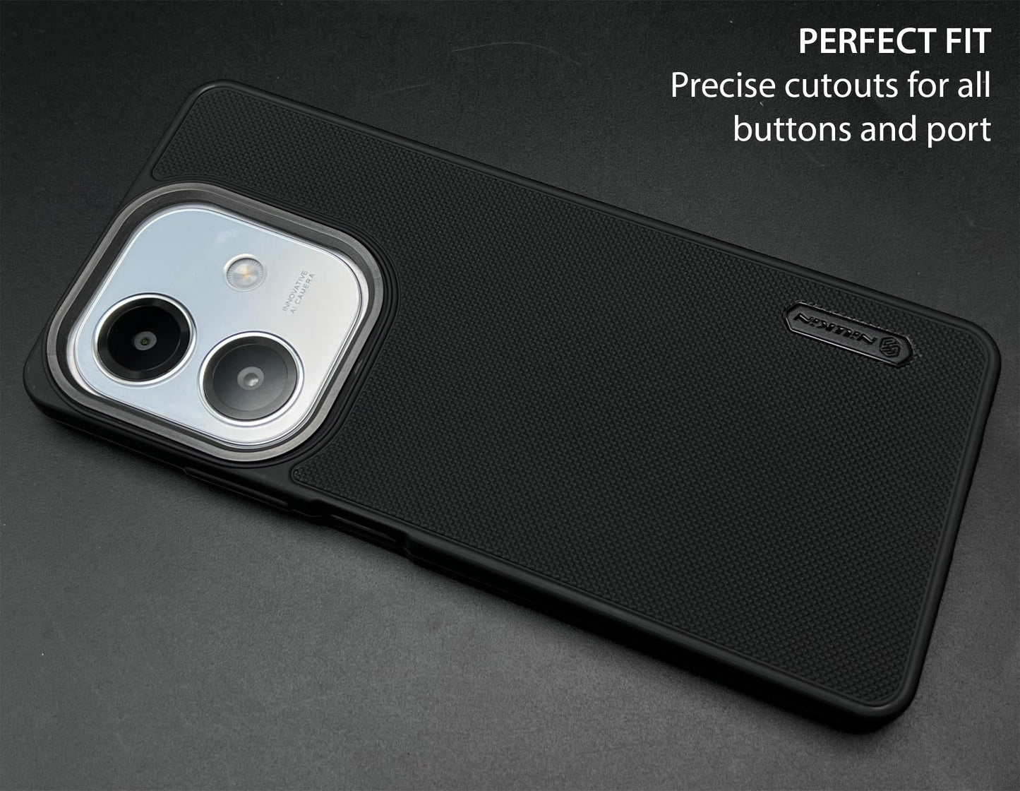 NIUKIN Super Frosted Dotted Case with Camera Ring for Oppo A3x