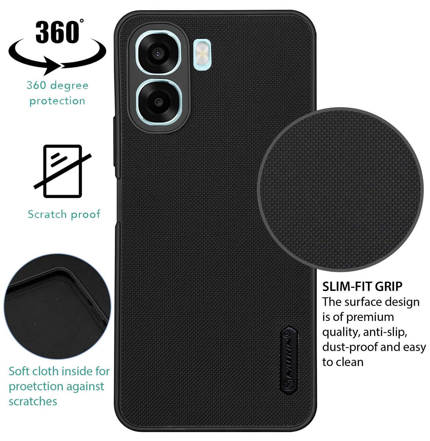 NIUKIN Super Frosted Dotted Case for Oppo A6s
