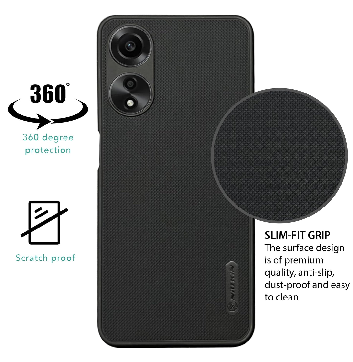 NIUKIN Super Frosted Dotted Case for Oppo A78