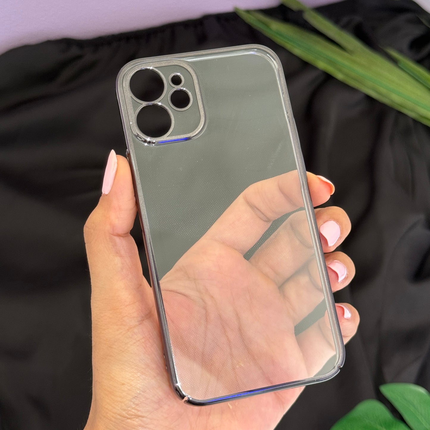Coblue Anti Yellow Hard Transparent Case with Chrome borders for iPhone 12 Pro Max(cbk32)