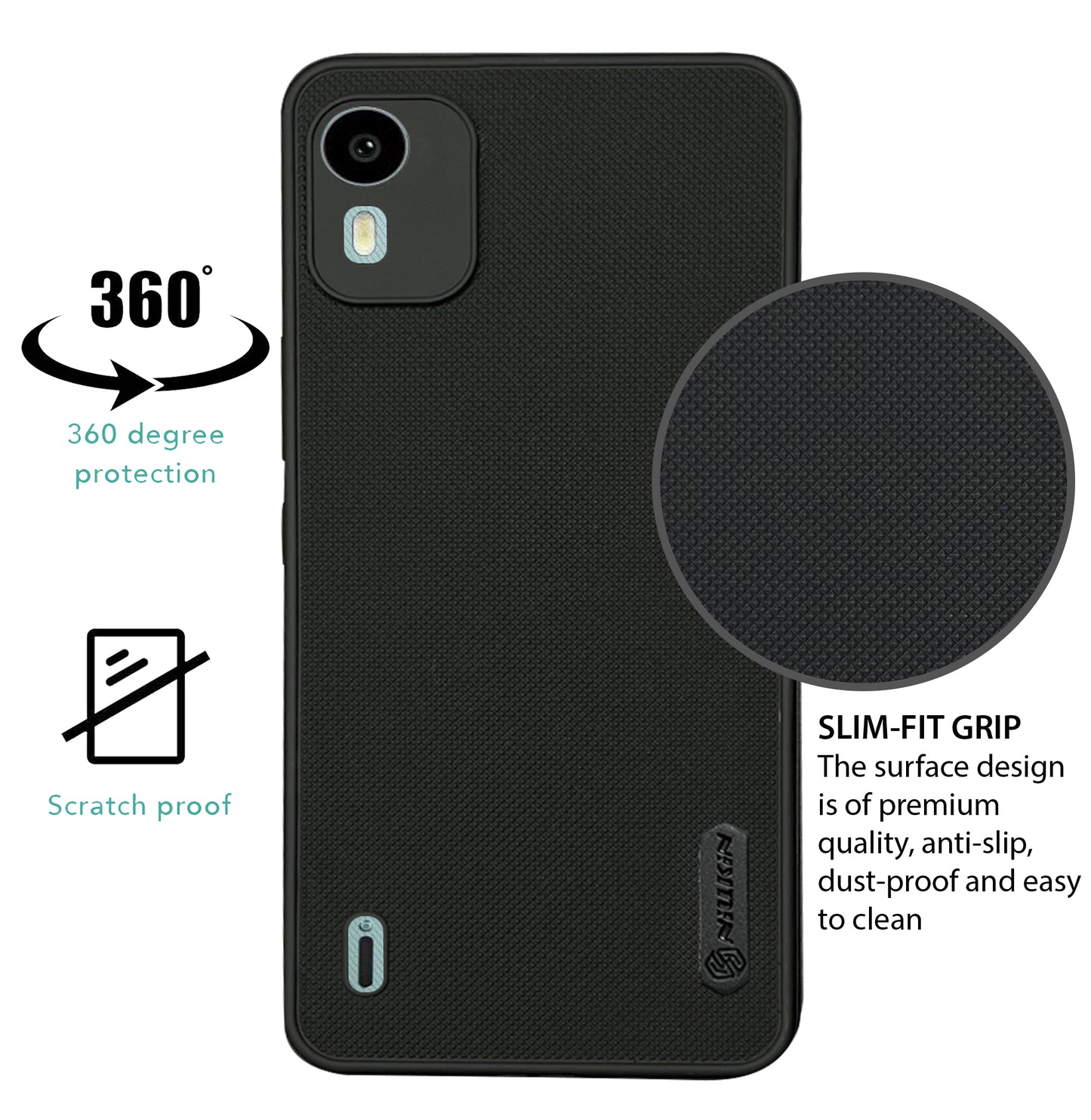 NIUKIN Super Frosted Dotted Case for Nokia C12 Pro