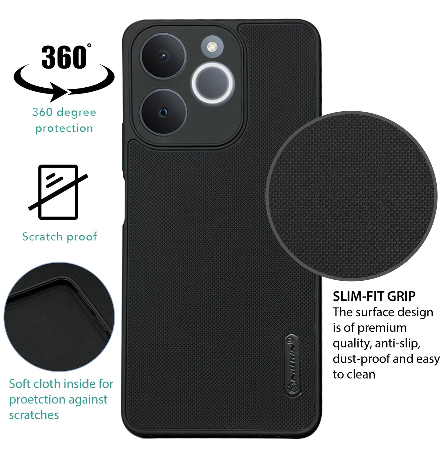 NIUKIN Super Frosted Dotted Case for Realme C71