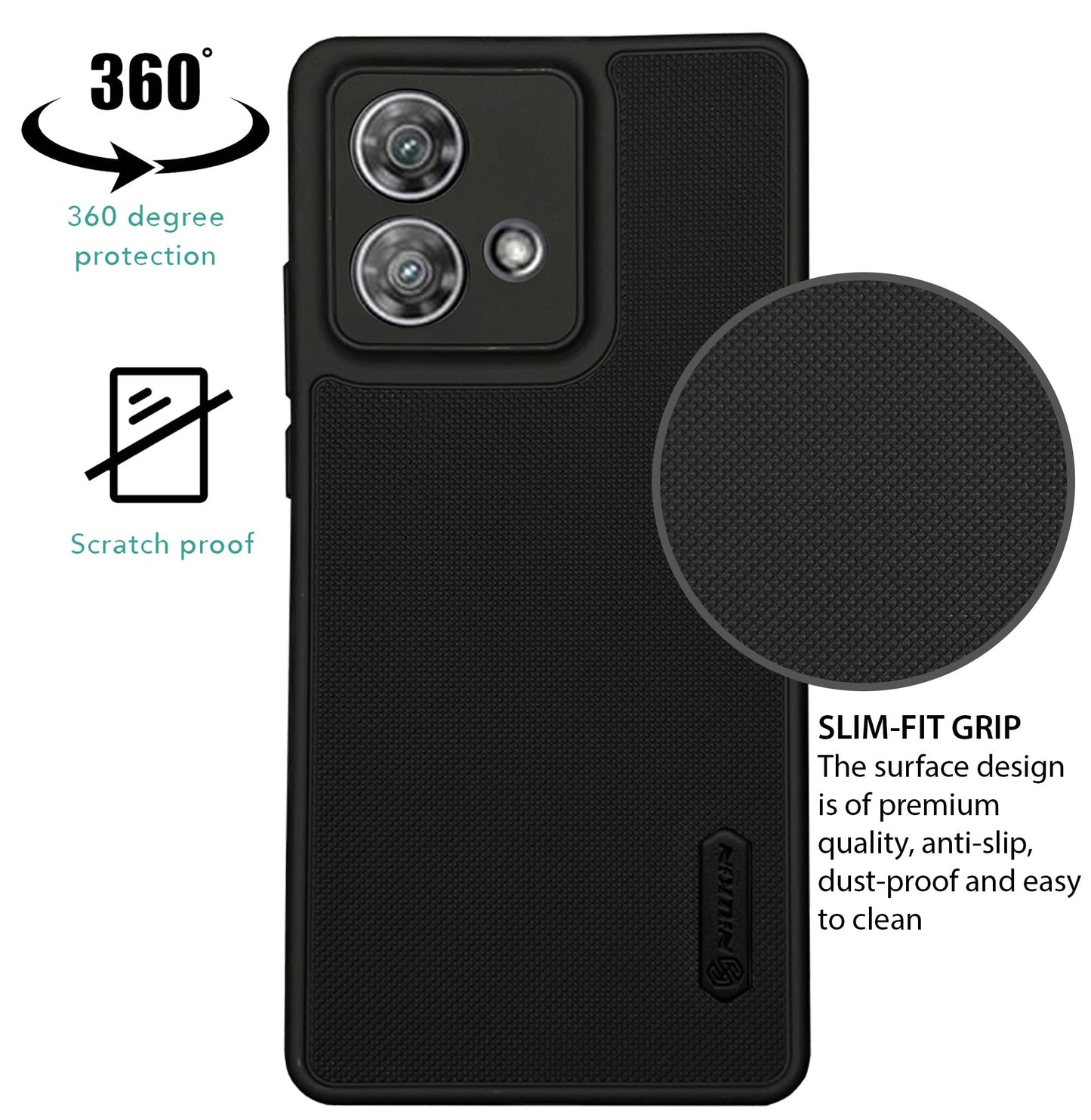 NIUKIN Super Frosted Dotted Case for Moto Edge 40 Neo